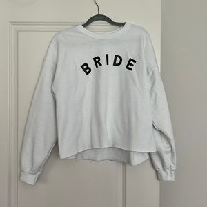 COPY - Cut off white bride sweatshirt. Worn once!